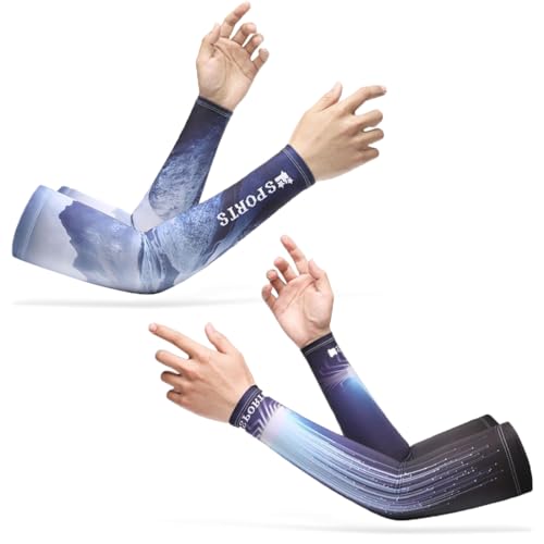 PYEUIFT 2 Pezzi Sleeves, Manicotti Braccia, Manicotti Ciclismo, Manicotti, Manicotto Braccio, Manicotti Braccia Estivi, Copribraccia Donna, Maniche Di Protezione Solare, Manicotti Pallavolo