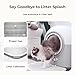 HHOLOVE Self Cleaning Cat Litter Box TY Pro, 60L Extra Large Open Automatic Litter Box App Control, Anti-Pinch for Multi Cats 3-20lbs, Advanced Odor Control with Mat&Liner(Grey)