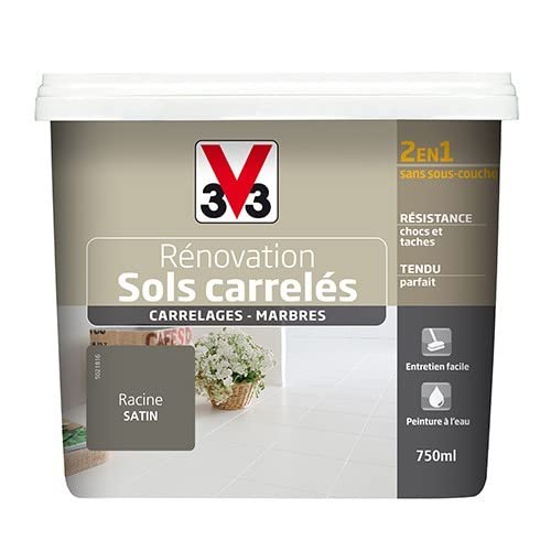 V33 Peinture Racine Satin Sols carrelés 750mL