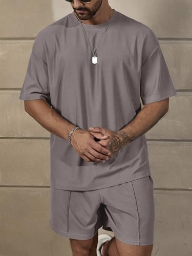 Image of Vogaan Men's T-Shirt and Shorts Set | Top & Shorts Night Suits Set | Night Wear for Men | Holiday Outfits for Men's