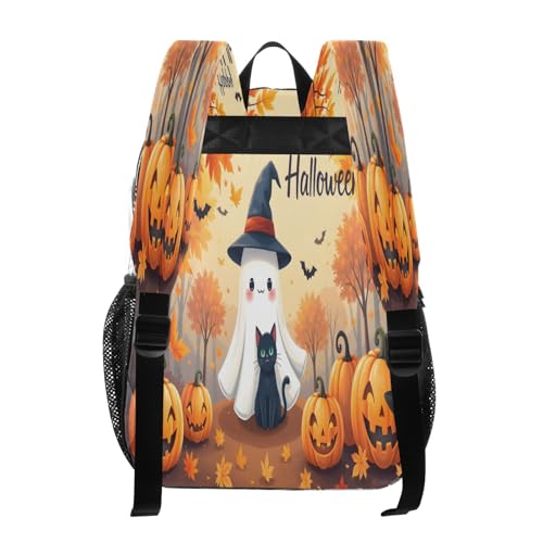 Clear Backpack for School Maple Leaves Ghost Pumpkin Transparent Bookbag for Girls See Through PVC Boy Backpacks3