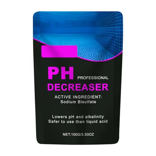Reductor de pH de bisulfato de sodio de 100 g para piscinas y reductores de alcalinidad – Reduce rápida y eficazmente un valor de pH demasiado alto en la piscina – Fácil dosificación directamente en