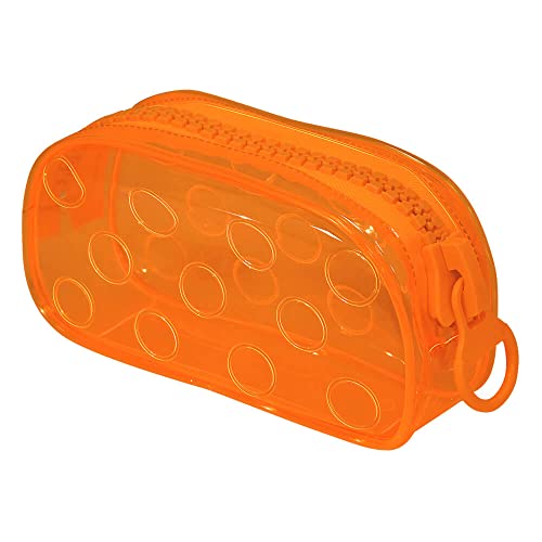 Estojo Bubble Laranja Transparemte Grande Dac