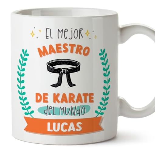 MUGFFINS Tazas Personalizadas para MAESTRO DE KARATE hombre - En Español - Mejor del mundo - Con dibujo - 11 oz / 330 ml - Regalo Personalizable original y divertido