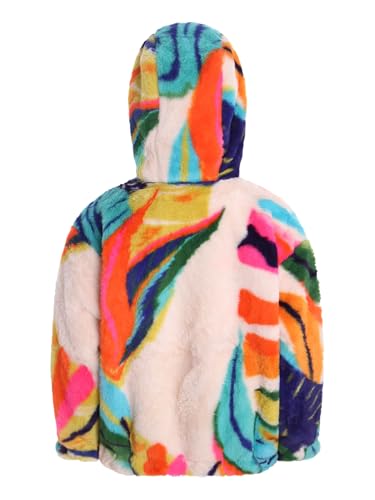 Girls Boys Toddlers Fuzzy Fleece Jacket with Hood Fall Winter Thick Outerwear Cartoon Printed Zipper Coat2