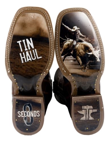 Tin Haul Men's Check Me Out Western Boot Broad Square Toe - 14-020-0077-0534 BR 10.5 D(M) US3