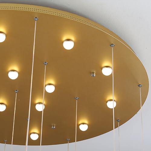 Éclairage escalier villa haute suspension longue led 16 globes