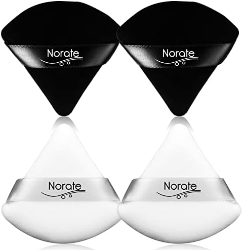 Triangle Powder Puff, Makeup Puff Velour Powder Puff, 4 Pcs Soft Powder Puffs for Face and Body Powder Cosmetic Foundation Sponge for Undereye Setting Powder Puff Makeup Tool