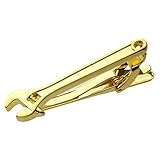 MeShow 1.96 Inches Metal Men's Wrench Spanner Tool Tie Clip Bar with Gift Bag (1pcs Gold)