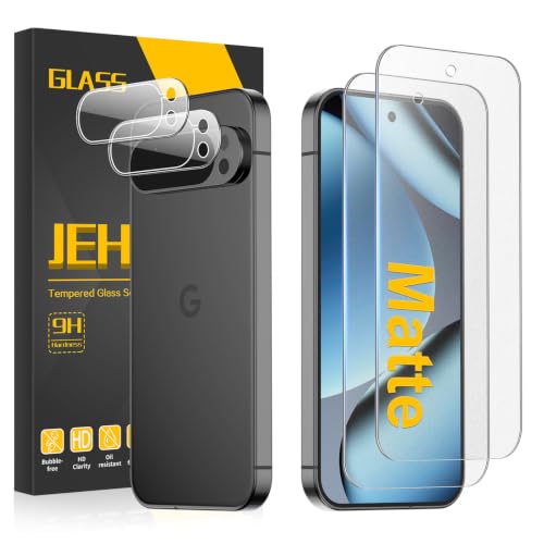 Image of [2+2 Pack for Google Pixel 10 Pro Matte Screen Protector + Camera Lens Protector, Anti-Glare, 9H Tempered Glass, Fingerprint Unlocking, Bubble Free