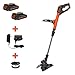 BLACK+DECKER 20V MAX Cordless String Trimmer and Edger, 12 Inch Weed Eater, 2-Speed Control Weed Wacker, 2 Batteries, Charger and Spool Included (LSTE525)