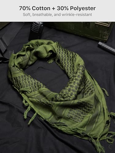 Image of FREE SOLDIER Scarf Military Shemagh Tactical Desert Keffiyeh Head Neck Scarf Arab Wrap with Tassel for Men Women