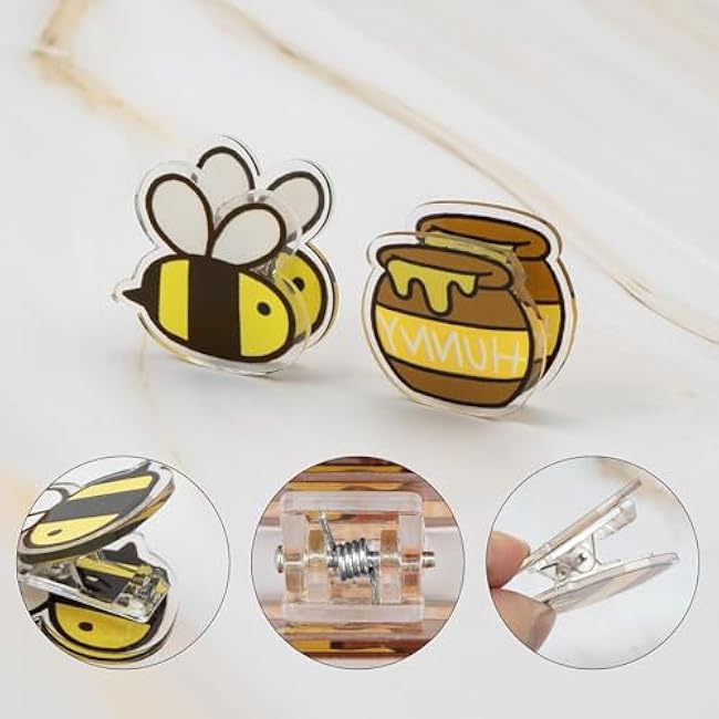 Bee Chip Clips Cute Bag Clips, Potato Chip Bag Clips, Plastic Bread Bag Clips, Fun Bag Clips for Food Chips, Food Storage (10 Pcs)