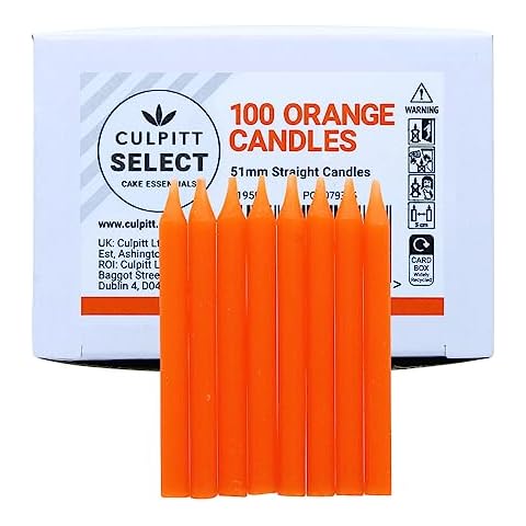 Culpitt Select 100 Orange Birthday Candles Cover