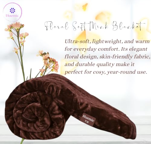 Image of Coffee Brown Double Bed Blanket 500 TC Super Soft Premium Microfiber Blanket, 87 x 85 Inches, Warm & Lightweight Winter Blanket, Soft Cozy AC Blanket, All Season Bed Blanket for Home & Travel