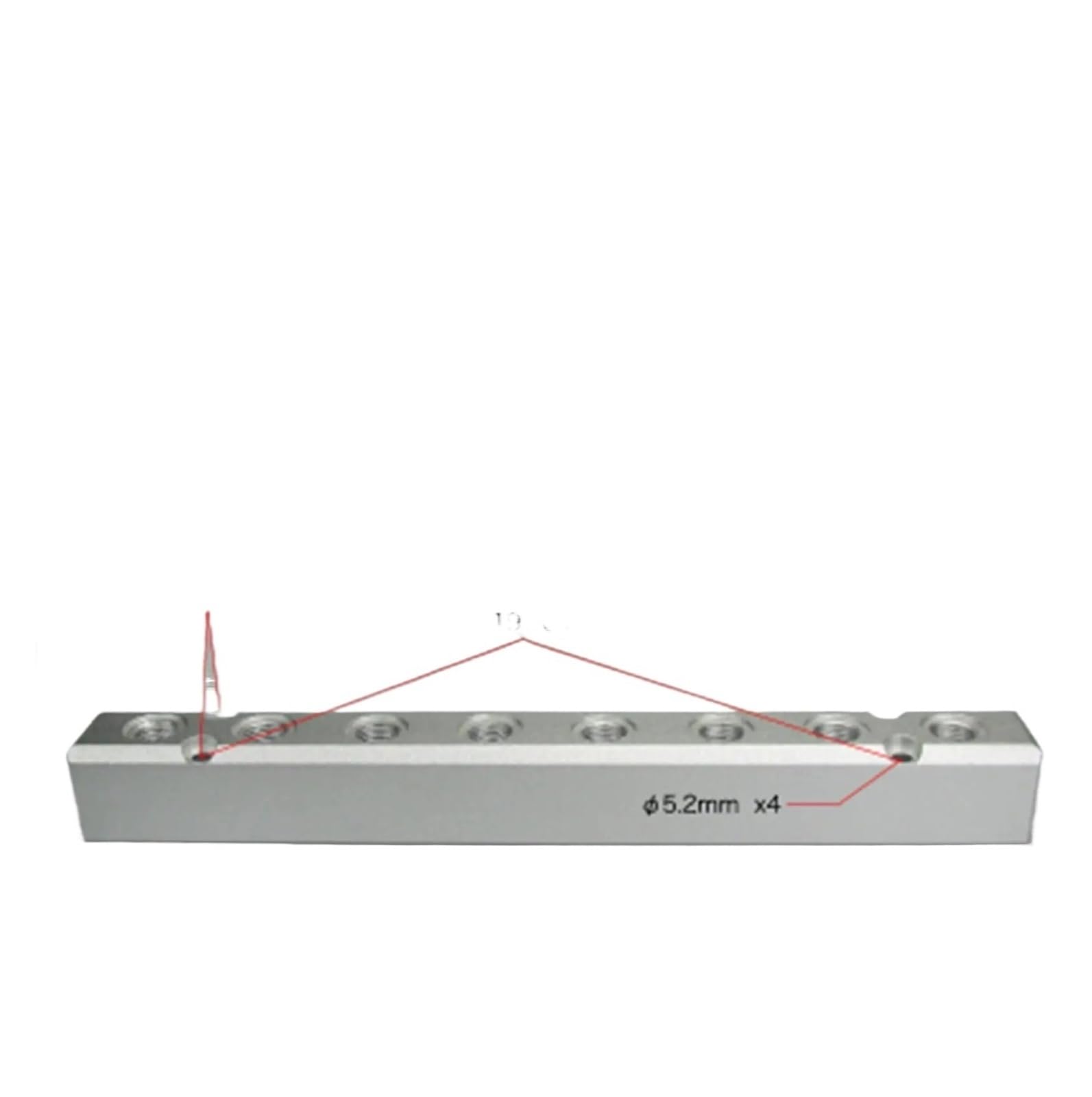 AARTERZZA G1/2" in G1/4" Out 8 Way 10 Ports 30x30mm Pneumatic Aluminum Manifold Block Splitter