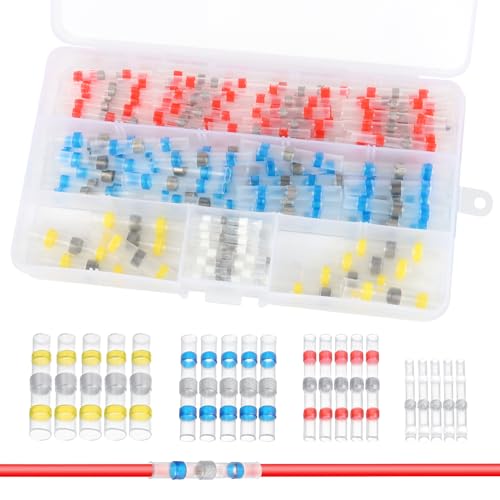 150PCS Cosse Thermoretractable, Joint de Soudure Connecteur de Fil Isolés, Connecteur Thermorétractable Manchon Thermosoudable, Connecteur Thermorétractable...