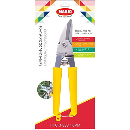 Image of Mario Scissors for Gardening /Purnning Work - 8.26 inch / 210 mm - Strong Cutting Scissors, Safe to Handel - Premium Stainless Steel Blade Scissors - MGS 701