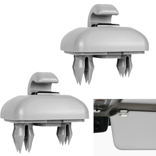 2 Stück Auto Sonnenblende Halterung Clips, Sonnenblendenhalter Clip Grau für Audi A1 A3 A4 A5 S3 S4 S5 Q3 Q5 TT, Grau, 8U0857562 8E0857562A, Auto-Sonnenblenden-Clip Haken