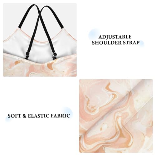 Rose Gold Abstract Elegant Metallic Kids Girls 1-Piece Bathing Suit Beach Swimwear Adjustable Strap Quick-Dry3