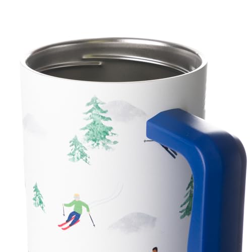 Image of Simple Modern 40 oz Trek Tumbler with Handle and Straw Lid | Cup Holder Friendly Insulated Stainless Steel Travel Mug | Downhill Skiing