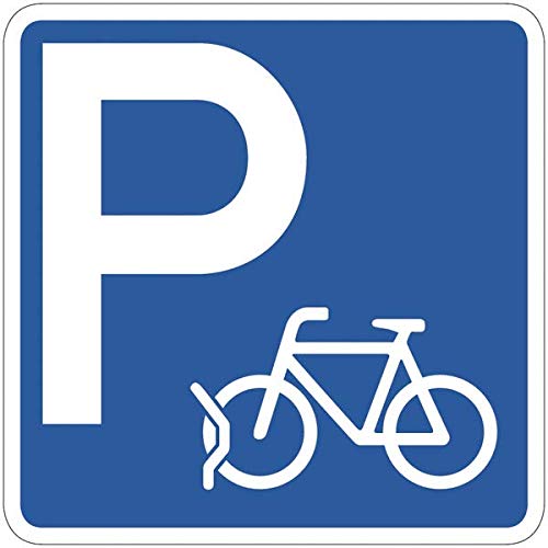 CARTELLO IN LAMIERA SCATOLATA QUADRATO 60X60 cm - Parcheggio biciclette - SEGNALE CATARIFRAGENTE (CARTELLO CLASSE 2)