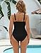 Edelqual One Piece Swimsuit Women Tummy Control Bathing Swim Suit Sexy High Waisted Mesh Sliming Push Up Flattering Ruched 2025 Summer Fashion Swimwear (Black,S)