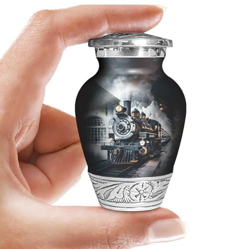 Train Railroad Urn for Human Ashes | Keepsake Handcrafted Funeral Memorial | Decorative Cremation Urn for Women and Men