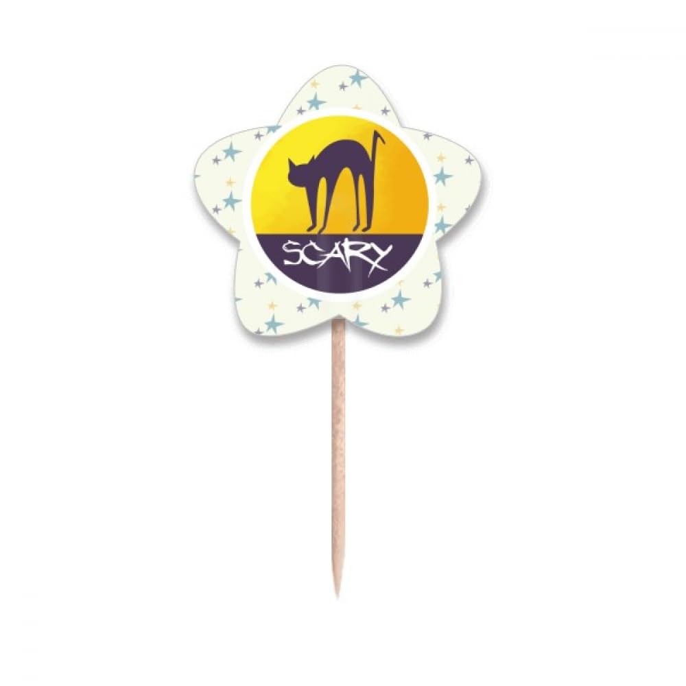 Cure-dents chat effrayant avec drapeaux et étoiles pour décoration de buffet et apéritif
