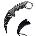 Wetop Karambit Knife, CS-GO for Hunting Camping Fishing Self Defenses and Field Survival, Stainless Steel Fixed Blade Tactical Knife with Sheath and Cord(Star Black)