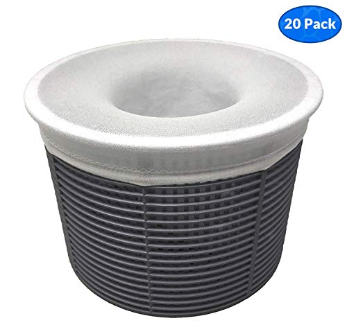 Pool Skimmer Socks - Pack of 20 Fine Mesh Swimming Pool & Spa Pre-Filter Savers for Filters, Baskets, and Skimmers