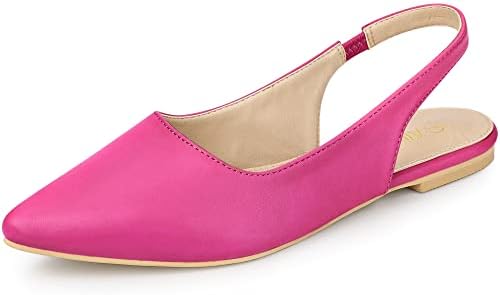 Allegra K Women's Pointed Toe Pumps Slingback Flat Hot Pink Pumps 8.5 M US