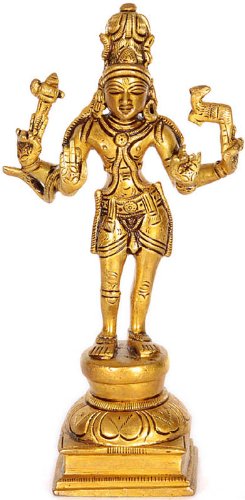 Lord Shiva sculpture d'exception en laiton ciselé style temple