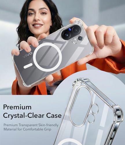 Image of Jkobi Shockproof Crystal-Clear Back Cover for Vivo V60 | Vivo T4 Pro (Magsafe Wireless Support | Drop & Camera Protection | Hard Polycarbonate)