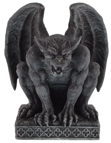 Gargoyle auf dem Sprung, aus Kunststein angefertigt, von Hand bemalt, Veronese Kollektion, 708-78400