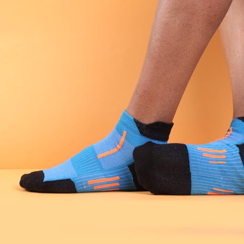 Sockscarving Feel The Comfort 5 Pairs Pure Cotton Premium Breathable Sports Ankle Socks Men Cushioned, Running Socks in Multiple Colors, Daily Use Stretchable Free Size Anti Odur Sweat Free Anti Slip