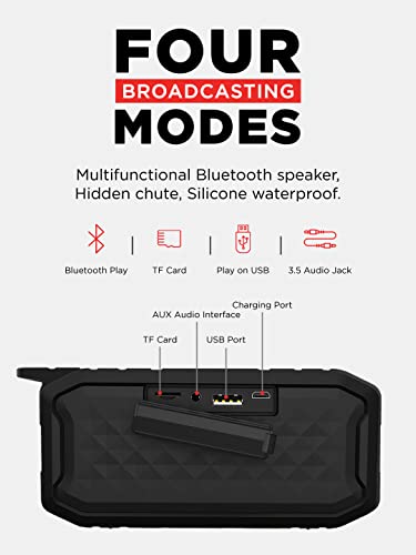 Image of Macmerise Goddess of Thunder 6W Wireless Bluetooth Portable Speaker with USB Support, SD Card, AUX, Upto 3hrs Playtime*, IPX7 Water & Dust Proof, TWS Function, Powerful Bass, FM & Call Function
