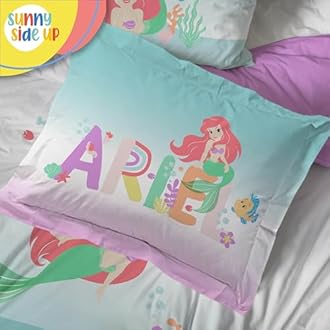 Sunny Side Up Disney The Little Mermaid Twin Comforter Set - 5 Piece Kids Bedding Includes Comforter, Sheets & Pillow Cover - Super Soft Ariel Microfiber Bed Set