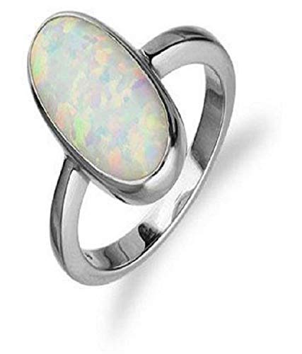 Sidharth Gems Certified 15.25 Ratti / 14.00 Carat German Silver Plated White Opal Fire Ring Astrological Gemstone Silver Ring for Women and Men