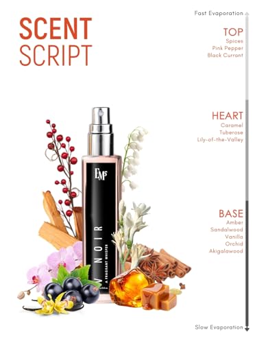Image of EM5 V Noir Day & Night Perfume for Women | Warm Spicy Coconut White Floral Fragrance | Eau De Parfum Spray | Luxury Gift for Her | 15ml