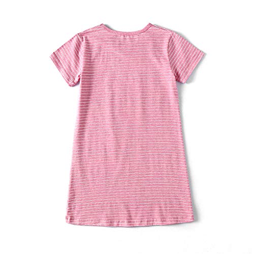Girl's Stripes Nightgowns Cotton Sleep Shirts Sleepwear Princess Nightdress3