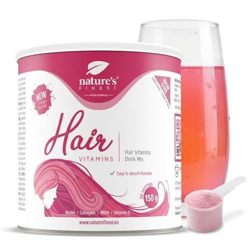 Nature's Finest Vitaminas Para el Cabello Con Biotina 450 mg, Colágeno Hidrolizado y Vitaminas Esenciales Para un Cabello Brillante y Fuerte