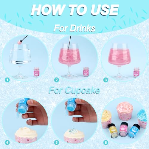 Edible Glitter - Luster Dust Edible for Cocktail Food Grade Drink Glitter for Cake Decorations, Easter Eggs, Baking, Macarons, Strawberries - 5g/Bottle (Light Pink)