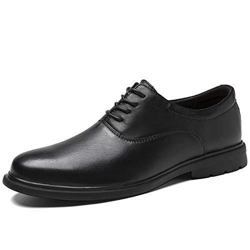 Dress Oxford Shoes for Men Lace Up Round Toe Leather Solid Color Oxford Shoes Block Heel Rubber Sole Resistant Non Slip Party2