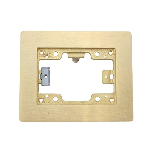Hubbell Wiring Systems SB3083W Brass 1-Gang Floor Box Rectangular Flat Flange, 4-24/32" Length x 6" Width, Gray