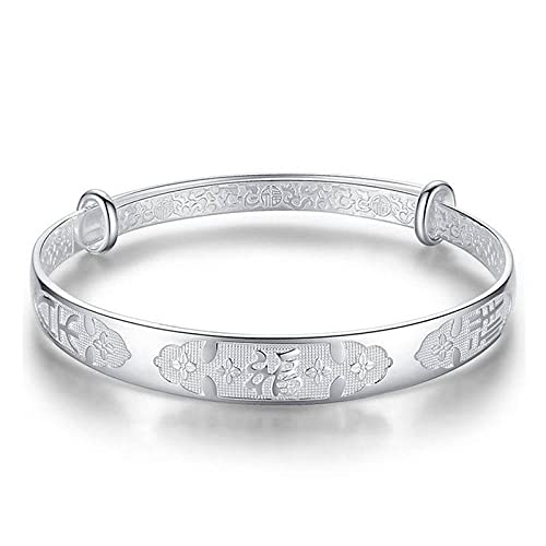 MGHTADGQ Bangle Bracelets for Women, Women 925 Silver Bracelet Adjustable