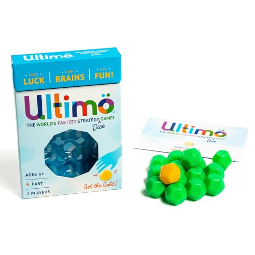 Mobi Ultimo Kids Dice Game, 1 Minute Strategy & Learning Activities for Kids and Family, Portable Travel Dice Games for 2 Players with 15 Dices (Ages 8+)