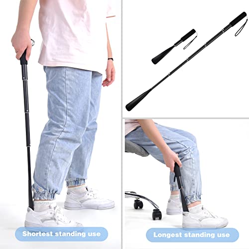 Btideas Shoe Horn Long Handle, 14.5"-37" Telescopic Metal Shoe Horn, Aluminum Alloy Shoe Horn Long Handle For Seniors Men Women Kids #TOP2