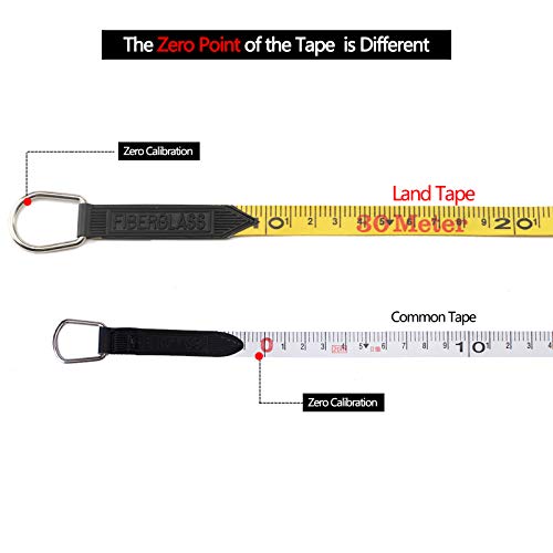 Land Open Reel Fiberglass Tape Measure - 165Ft/50M By 1/2-Inch, Inch/Metric Scale, Heavy Duty Tape For Runway And Engineer Survey (165Ft) #TOP3