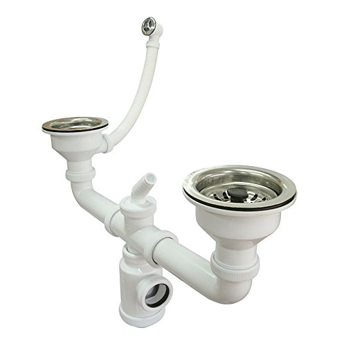 c-284 - Sifon doble horizontal inoxidable diámetro 115 cestilla
